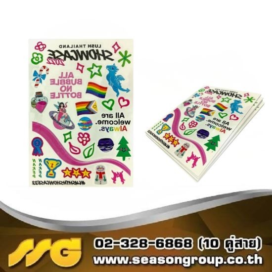 รับพิมพ์สติ๊กเกอร์แทททูติดร่างกาย Tattoo Sticker ไม่มีขั้นต่ำ ราคาถูก - บริษัท ซีซัน กรุ๊ป จำกัด - รับพิมพ์สติ๊กเกอร์แทททูติดร่างกาย  Tattoo Sticker  พิมพ์สติ๊กเกอร์ ลอกลาย 